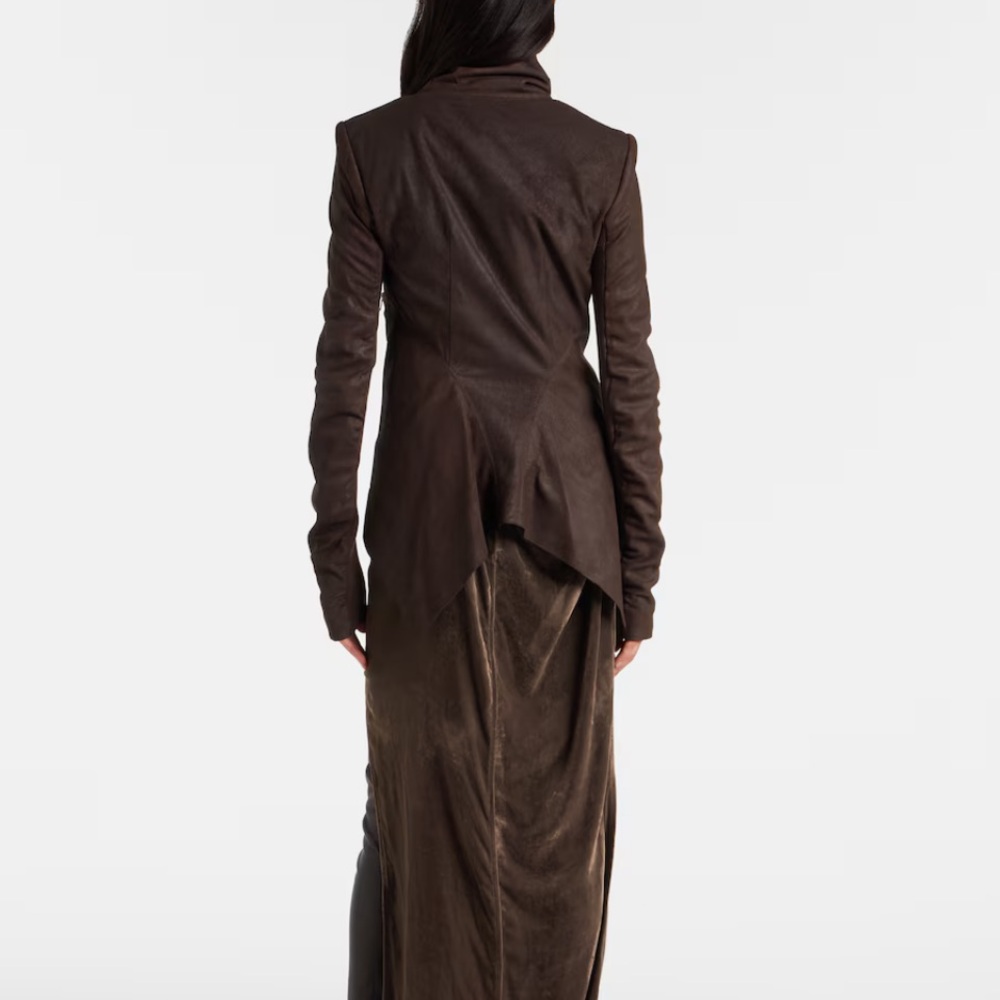 Rick Owens black leather jacket 4/6